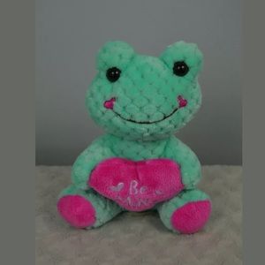 Dan Dee Be Mine Frog Plush Stuffed Animal Toy Pink Green Heart Valentine’s Day